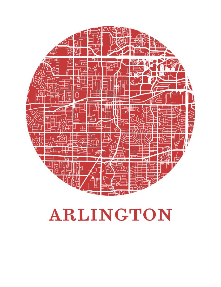 Arlington Texas Map Print City Map Poster - Etsy