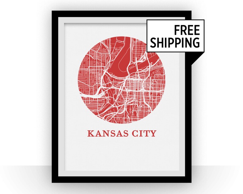 Kansas City Map Print City Map Poster Etsy