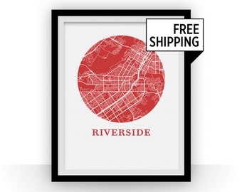 Riverside Map Print - City Map Poster