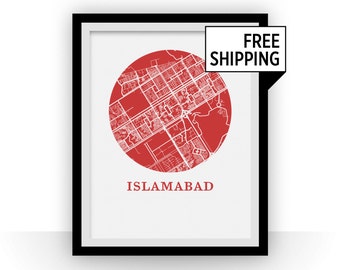 Islamabad Map Print - City Map Poster