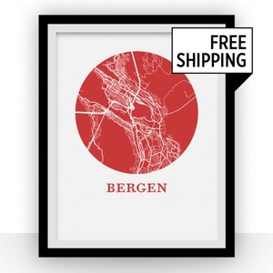 Bergen Map Print - City Map Poster