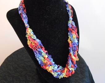 Multicolored bright crochet necklace Item No. 3 J