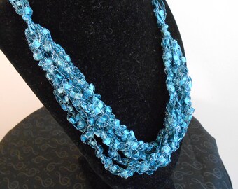 Teal with Silver Necklace Item No. 115 B E