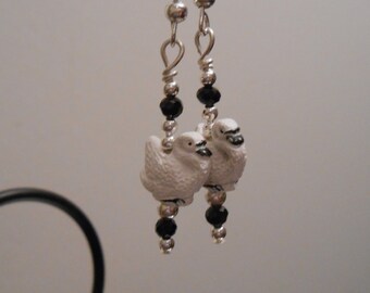 Tiny Swan Clay earrings no. 146