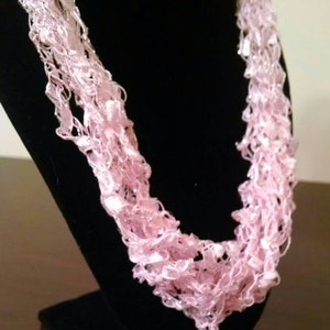 Light Pink Trellis Necklace / Crochet Necklace Item No. 102B Perfect Gift for a Baby Shower