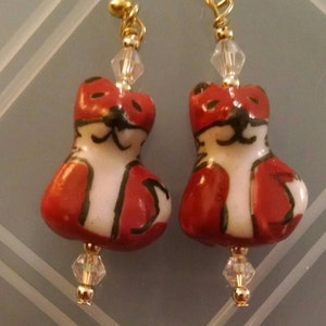 Fox Glass Bead Earrings Item No. 136