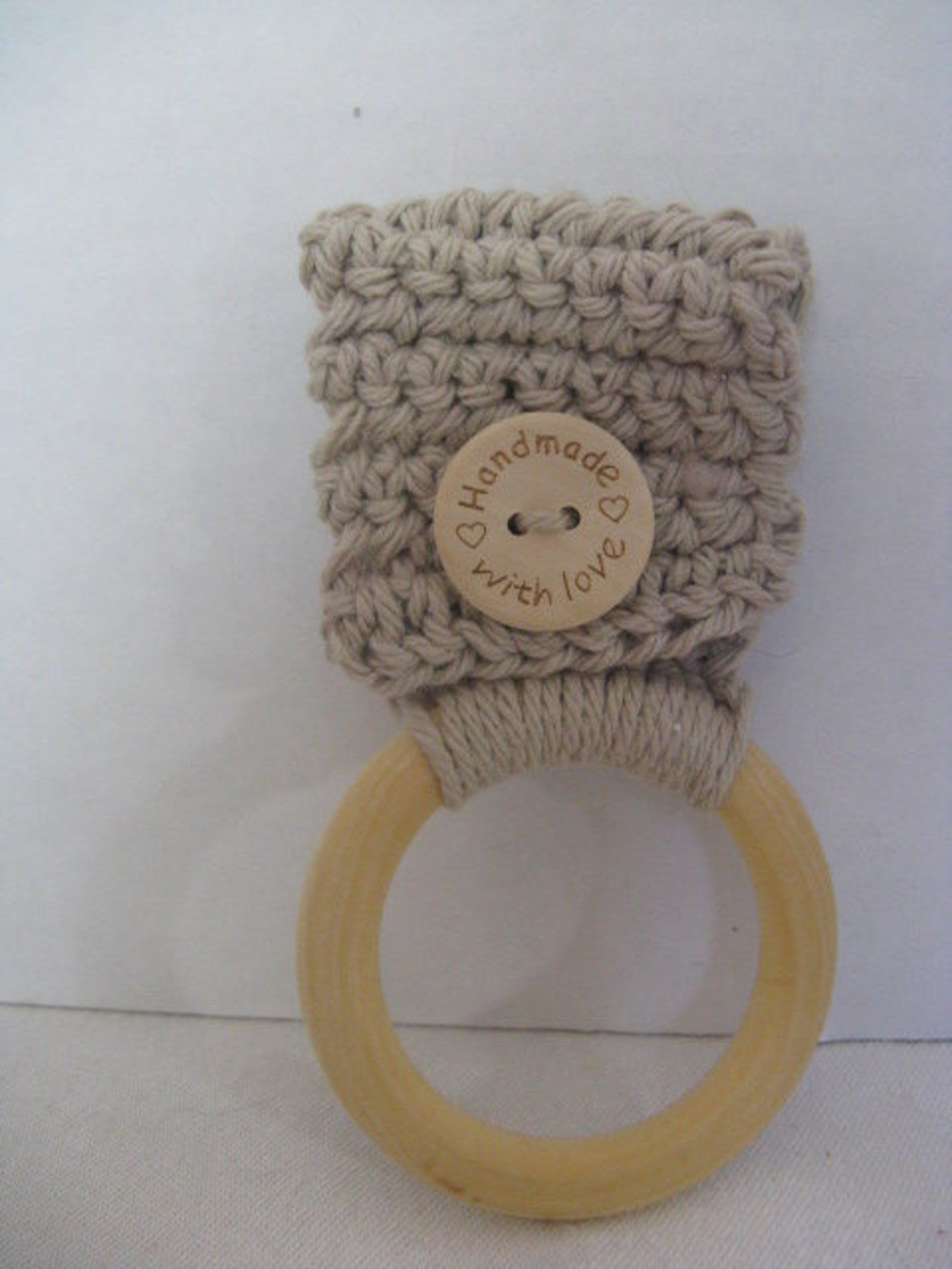 Crochet Kitchen Towel Wood Ring Holder gift Idea Etsy