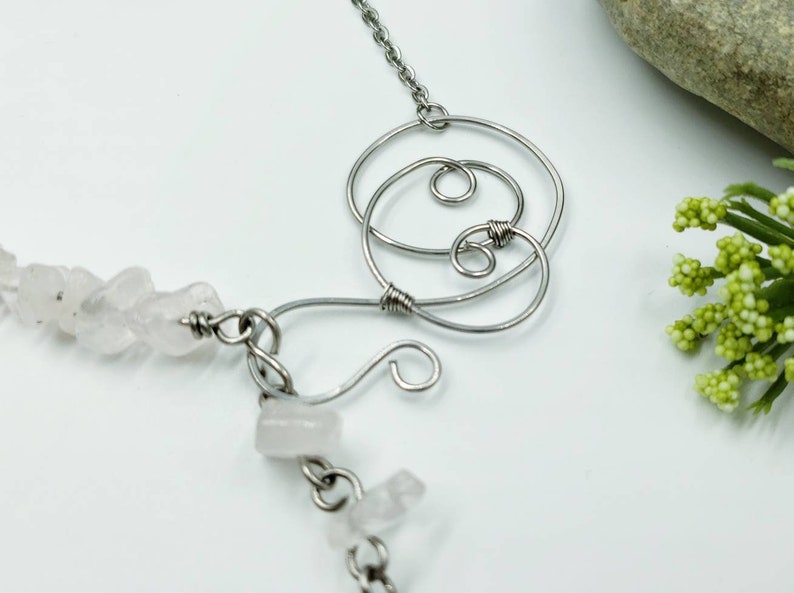 Rose Quartz Diffuser Necklace Rose Quartz Necklace Crystal necklace Gemstone Lariat Necklace Stone Y necklace Lava Stone Necklace