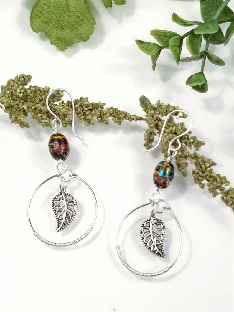 Silver Leaf Earrings Leaf Jewelry Fall Jewelry Fall Earrings Boho Earrings Boho Jewelry Nature Lovers Gift Gift for Her