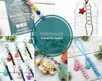 Personalized Water Bottle Counter / Water Refill Tracker Beads / Water Bottle Tracker / Water Tracker Beads / Hydration Tracker