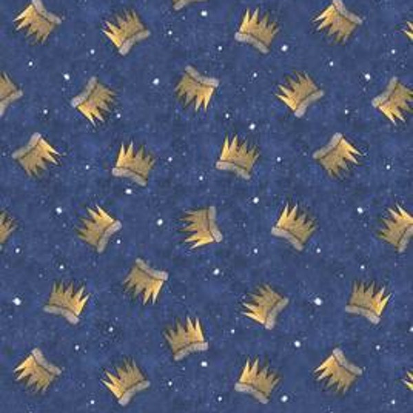 Rare Where The Wild Things Are blue crown Fabric Amazing Super Hard To Find Oop Wow FQ or More