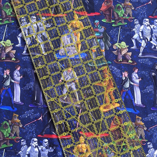 9x14 Tumbler Cut Small Crafts Cotton Lycra Custom Fabric - Star Wars Figurines