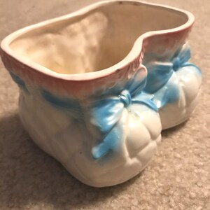 Vintage Inarco Ceramic Booties Planter: Baby Shower Nursery Decor