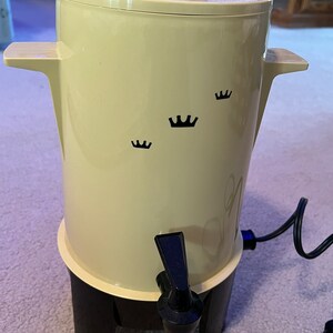 Retro 70's West Bend Large Percolator Coffee Maker 30 Cup Yellow - Working