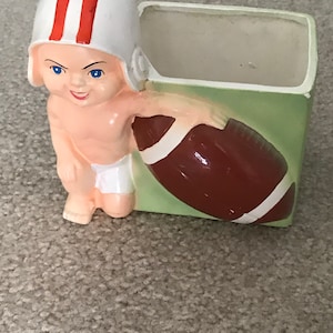 Vintage Baby Football Player Planter: Nursery Decor