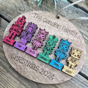 Custom personalized family Christmas nutcracker ornament, Family ornaments, custom ornaments, custom Christmas ornaments, -2024 Ornament