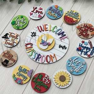 Complete set / 13 pieces/ Welcome to our classroom seasonal sign/  back to school/ teacher appreciation/  school