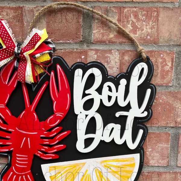 Crawfish Boil Door Hanger: Handcrafted Louisiana Southern Charm