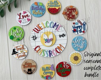 Complete set / 13 pieces/ Welcome to our classroom seasonal sign/  back to school/ teacher appreciation/  school