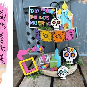 Day of The Dead Tiered Tray Decor-Halloween tiered tray-Halloween Decor-Dia De Los Muertos