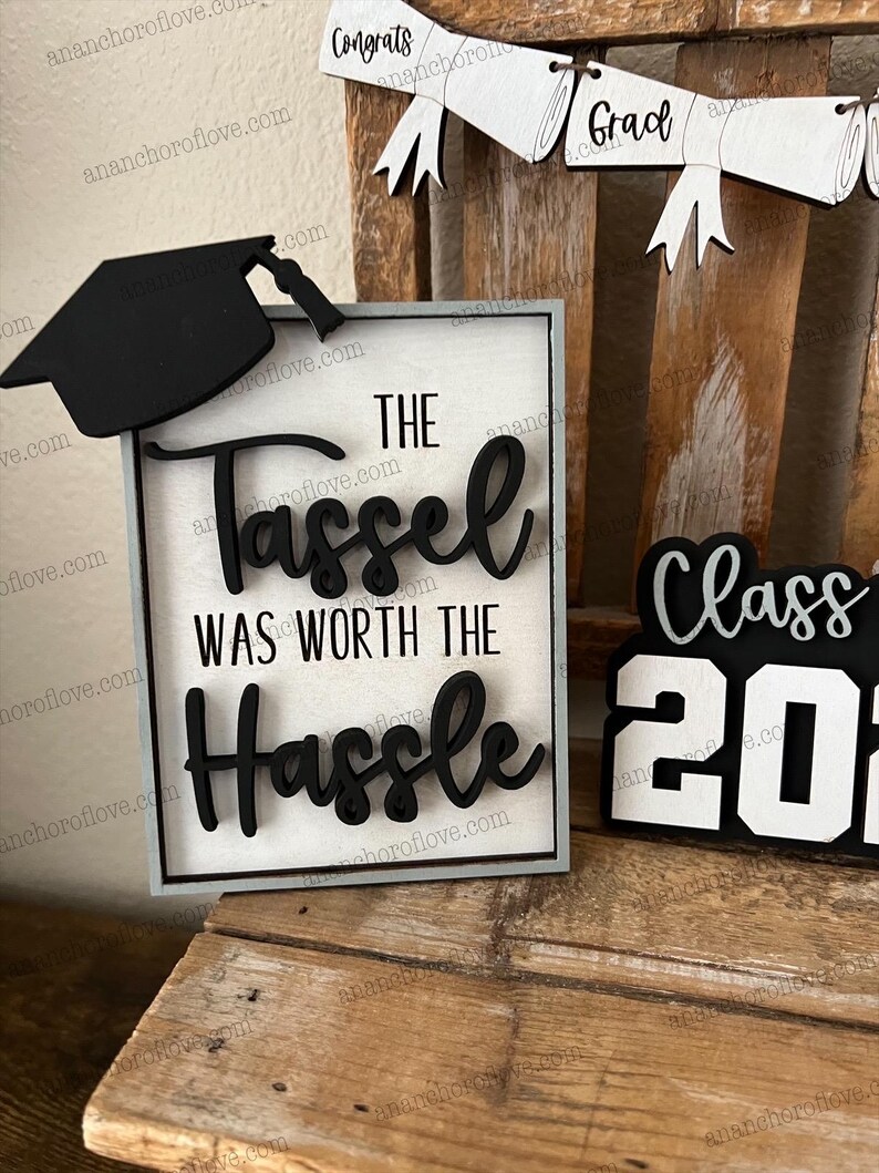 Class of 2026 Graduation Tiered Tray Decor, Senior Gift customized with your class colors image 4