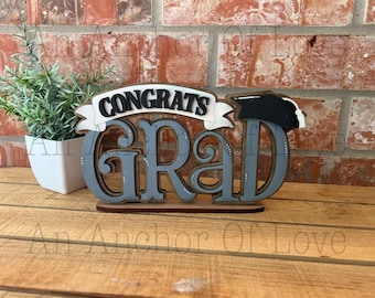 Set de adornos de estantería para la graduación de la clase de 2025, personalizados con los colores de tu clase.
