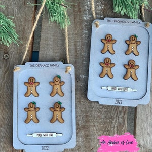 Personalized family gingerbread Christmas ornament / 2023 Christmas ornament /up to nine names personalized family gift image 2