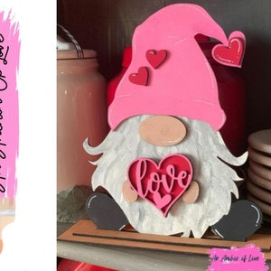 Valentine's Day Standing Gnome - Valentine's day decor- Hutch decor- Standing decorations