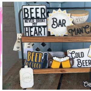 Beer themed tiered tray set