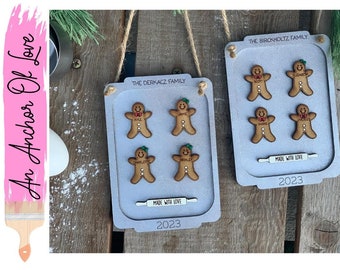 Personalized family gingerbread Christmas ornament / 2023 Christmas ornament /-up to nine names - personalized family gift