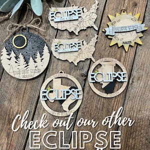 2024 Eclipse Keepsake, Path of totality states magnet or ornament , Eclipse Souvenir 12 different states wholesale available image 3