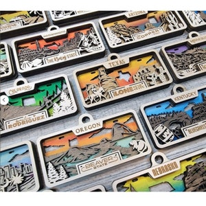 State License Plate Christmas ornaments, every state available, great gift, fast shipping