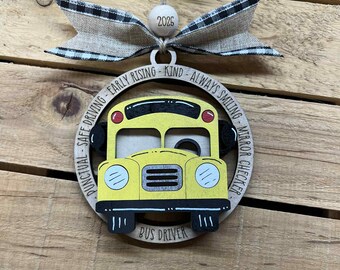 Adorno de conductor de autobús, regalo navideño para profesores