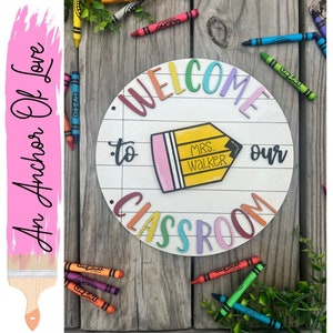 Interchangeable welcome to our classroom sign Personalized Pencil insert ONLY | Classroom decor | welcome sign| Interchangeable sign