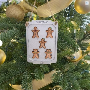 Personalized family gingerbread Christmas ornament / 2023 Christmas ornament /up to nine names personalized family gift image 5