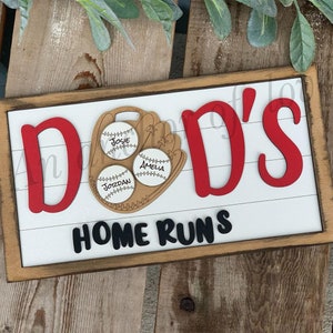 Dads home runs- Father&#39;s day Gift-Gifts for Dad-Father&#39;s Day Sign-Fathers day gifts-baseball gifts.baseball Gift-Dads homerun-baseball dad