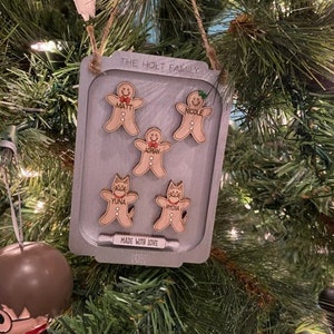 Personalized family gingerbread Christmas ornament / 2023 Christmas ornament /up to nine names personalized family gift image 6