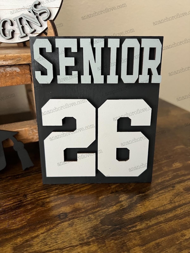 Class of 2026 Graduation Tiered Tray Decor, Senior Gift customized with your class colors image 7