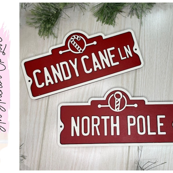 Candy cane lane | North Pole | Christmas decor signs