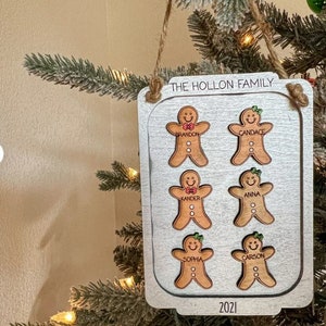 Personalized family gingerbread Christmas ornament / 2023 Christmas ornament /up to nine names personalized family gift image 7