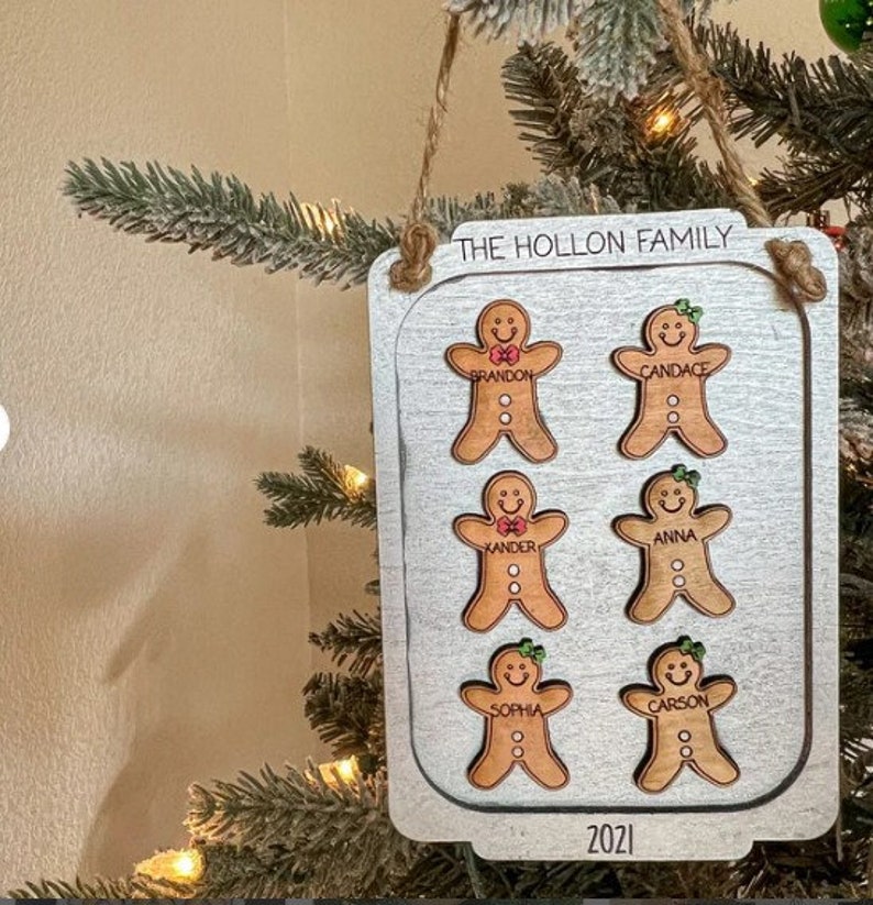 Personalized family gingerbread Christmas ornament / 2023 Christmas ornament /up to nine names personalized family gift image 7