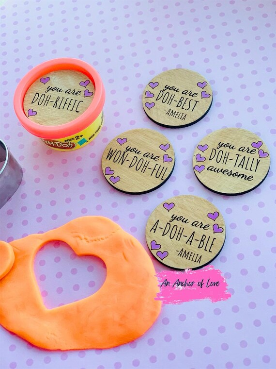 Kids Laser Cut Playdoh Holder Valentine Day Valentines With Etsy