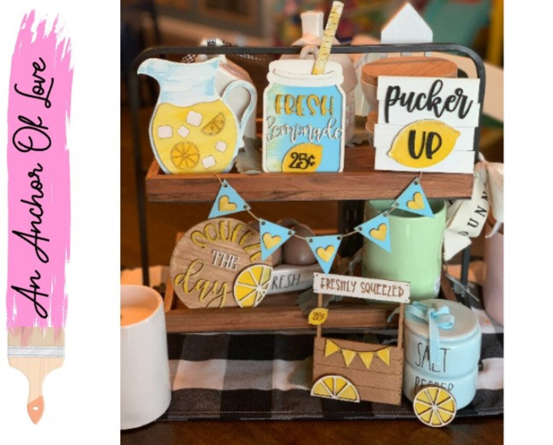 Lemon Themed Tiered Tray Decorlemon Tiered Tray Decorfarmhouse Decor