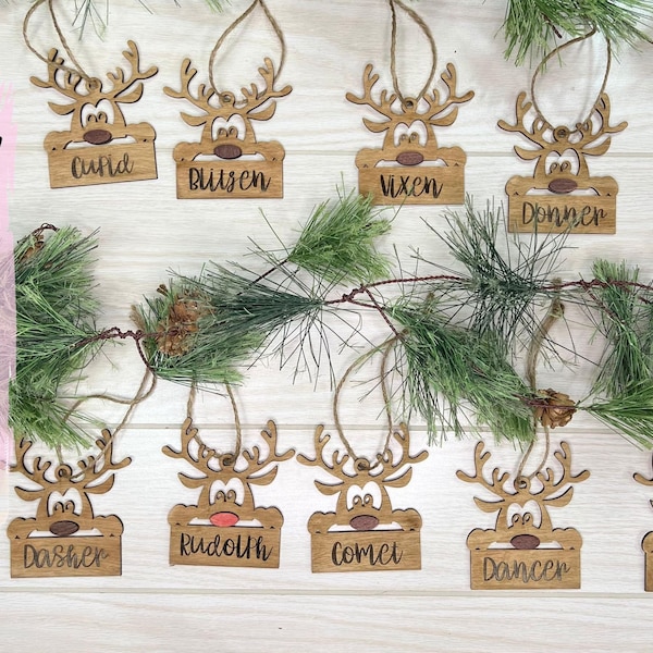 Santa's Reindeer Ornaments - / 2022 Christmas ornament / personalized gift/ Complete set/ Individual Item