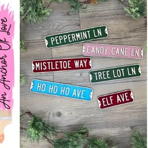 Christmas Street Signs- Tiered Tray Decor-Pink Christmas- Christmas-Farmhouse Christmas