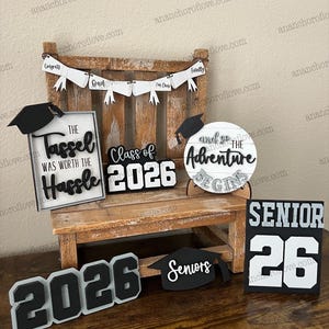 Class of 2026 Graduation Tiered Tray Decor, Senior Gift customized with your class colors image 6