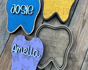 Personalized Wooden Baby Tooth Storage Box  - Handmade in America