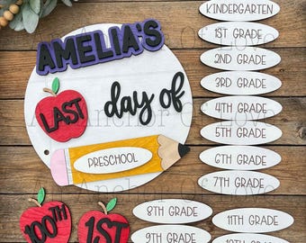 Personalized First Day of School Photo Prop: Interchangeable Grade Sign