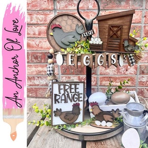 Decoración de bandeja escalonada para amantes del pollo de corral