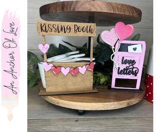 Valentine's Day Standing kissing booth- Valentines day love letters box - Valentine's day decor- Hutch decor- Standing decorations